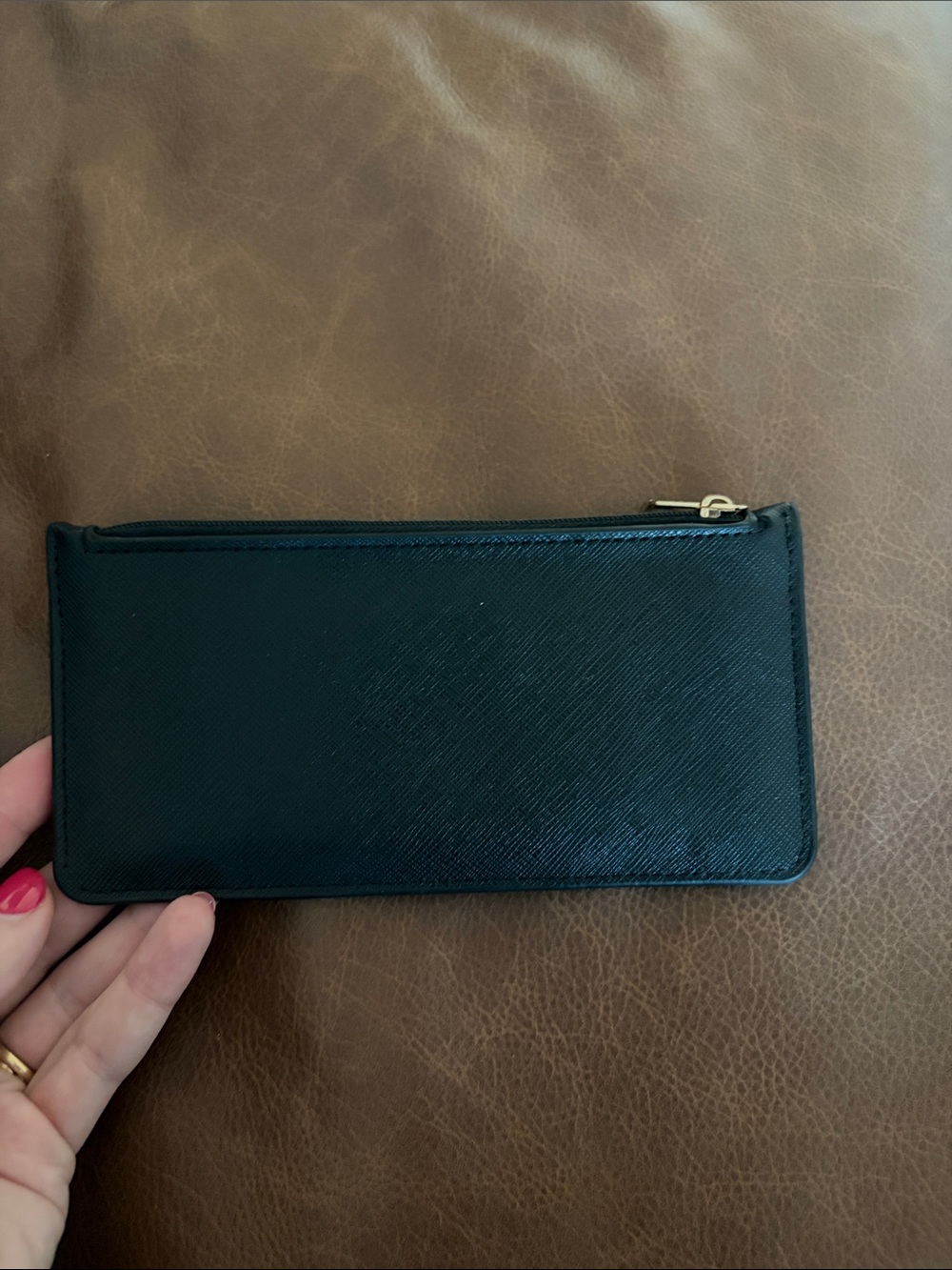 a new day Black Slim Zip Wallet